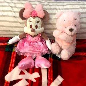 Sakura Pink Minnie and Winnie the Pooh Stuffed Animals